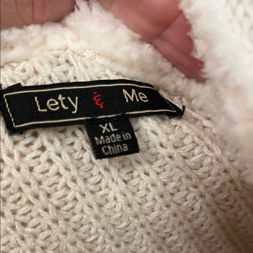 NWT Lety & Me Women's Plush Cream Teddy Jacket